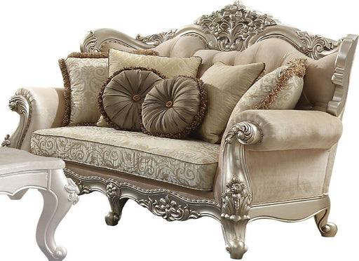 Acme Furniture Bently Loveseat with 5 Pillows in Champagne 50661 - Home Furniture And More (Brentwood, MD)