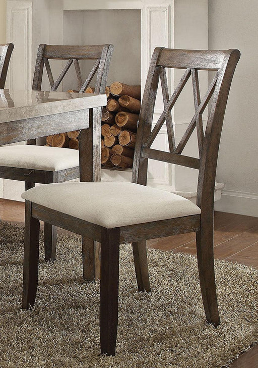 Acme Furniture Claudia Side Chair in Beige and Brown (Set of 2) 71717 - Home Furniture And More (Brentwood, MD)