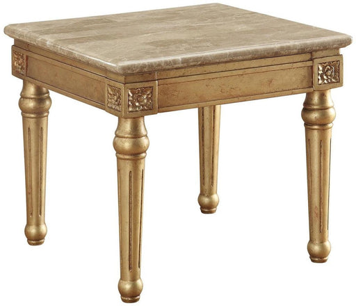 Acme Furniture Daesha End Table in Marble/Antique Gold 81717 - Home Furniture And More (Brentwood, MD)