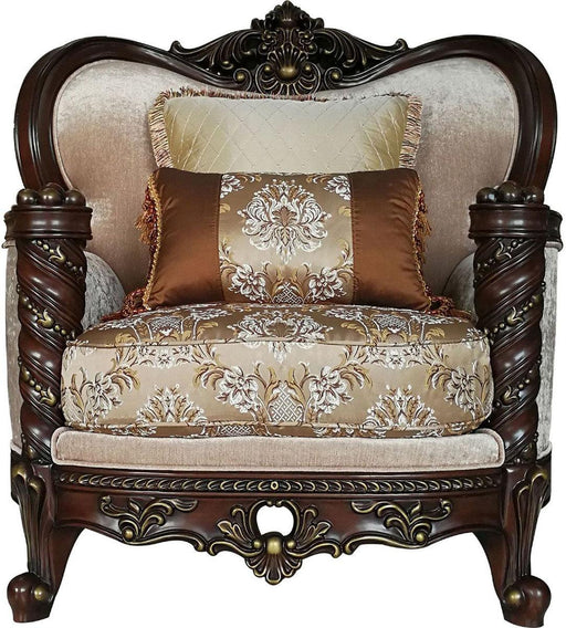 Acme Furniture Devayne Chair with 2 Pillows in Dark Walnut 50687 - Home Furniture And More (Brentwood, MD)