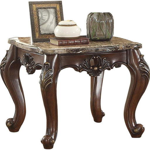 Acme Furniture Devayne End Table in Marble/Dark Walnut 81687 - Home Furniture And More (Brentwood, MD)