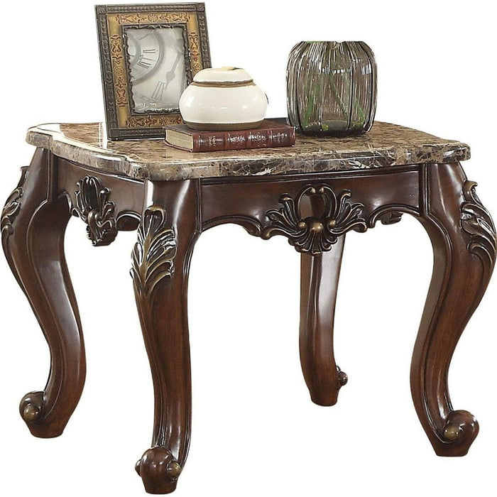 Acme Furniture Devayne End Table in Marble/Dark Walnut 81687 - Home Furniture And More (Brentwood, MD)