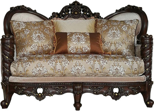 Acme Furniture Devayne Loveseat with 4 Pillows in Dark Walnut 50686 - Home Furniture And More (Brentwood, MD)