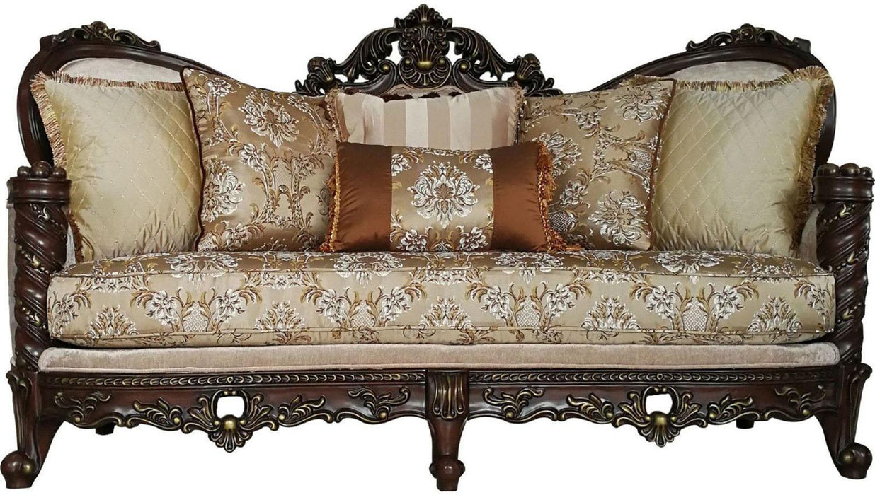Acme Furniture Devayne Sofa with 6 Pillows in Dark Walnut 50685 - Home Furniture And More (Brentwood, MD)