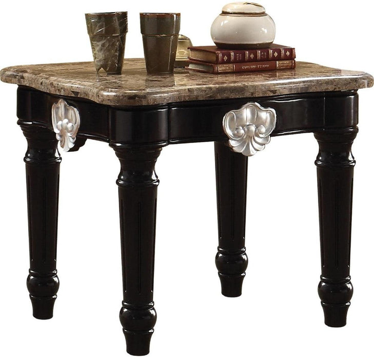 Acme Furniture Ernestine End Table in Marble/Black 82152 - Home Furniture And More (Brentwood, MD)