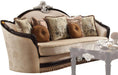Acme Furniture Ernestine Loveseat with 6 Pillows in Tan and Black 52111 - Home Furniture And More (Brentwood, MD)