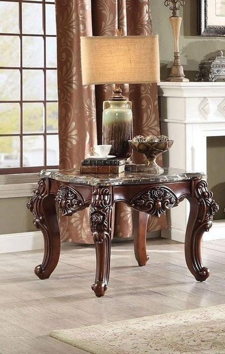 Acme Furniture Forsythia End Table in Marble/Walnut 83072 - Home Furniture And More (Brentwood, MD)