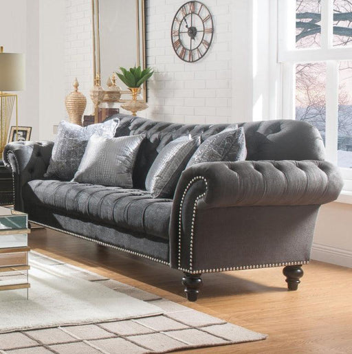 Acme Furniture Gaura Sofa in Dark Gray Velvet 53090 - Home Furniture And More (Brentwood, MD)