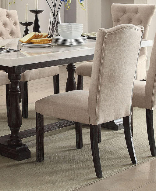Acme Furniture Gerardo Upholstered Side Chair in Beige and Espresso (Set of 2) 60822 - Home Furniture And More (Brentwood, MD)