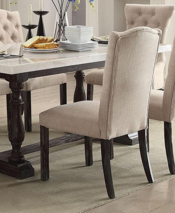 Acme Furniture Gerardo Upholstered Side Chair in Beige and Espresso (Set of 2) 60822 - Home Furniture And More (Brentwood, MD)