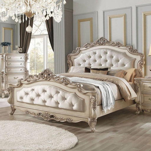 Acme Furniture Gorsedd Queen Panel Bed in Antique White - Home Furniture And More (Brentwood, MD)