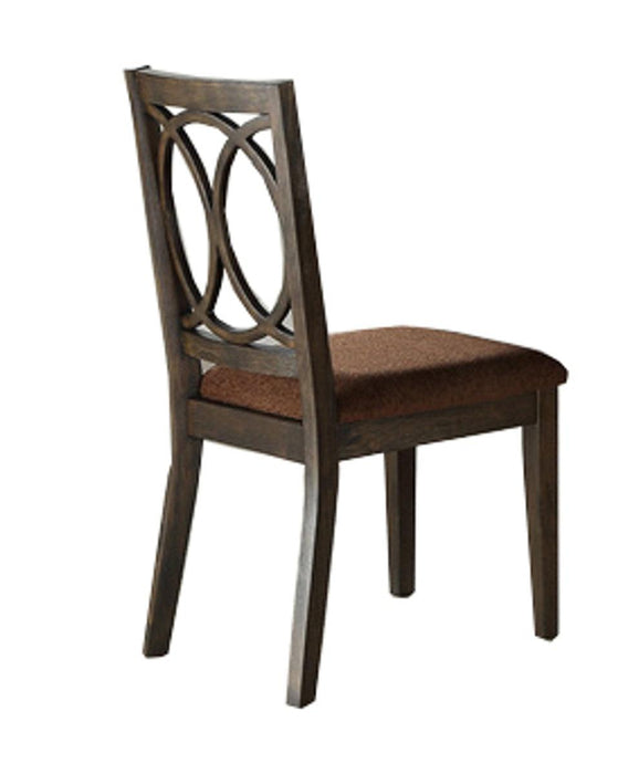 Acme Furniture Jameson Side Chair (Set of 2) in Brown Fabric & Espresso 62322 - Home Furniture And More (Brentwood, MD)