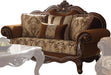 Acme Furniture Jardena Loveseat with 4 Pillows in Cherry Oak 50656 - Home Furniture And More (Brentwood, MD)