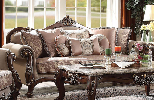 Acme Furniture Mehadi Sofa with 8 Pillows in Walnut 50690 - Home Furniture And More (Brentwood, MD)