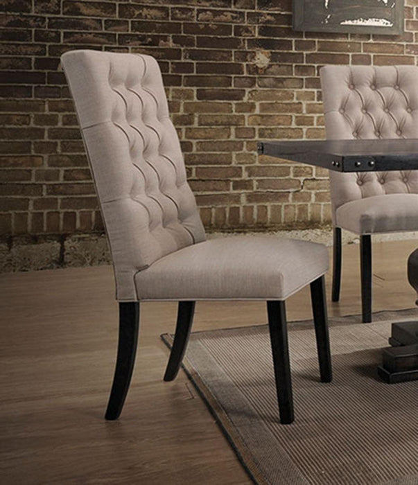Acme Furniture Morland Upholstered Side Chair in Vintage Black/ Tan (Set of 2) 74647 - Home Furniture And More (Brentwood, MD)