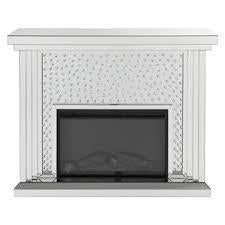 Acme Furniture Nysa Fireplace in Mirrored & Faux Crystals 90204 - Home Furniture And More (Brentwood, MD)