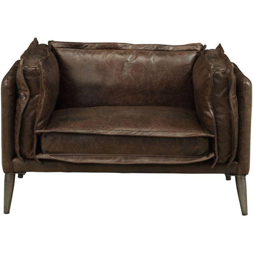 Acme Furniture Porchester Chair in Distress Chocolate 52482 - Home Furniture And More (Brentwood, MD)