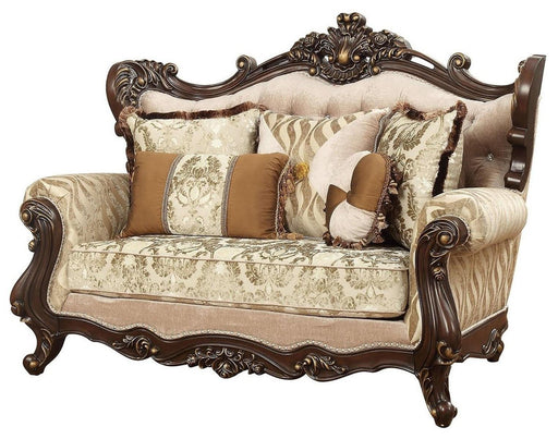 Acme Furniture Shalisa Loveseat with 5 Pillows in Walnut 51051 - Home Furniture And More (Brentwood, MD)