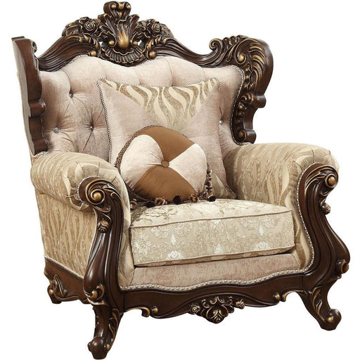 Acme Furniture Shalisa Chair with 2 Pillows in Walnut 51052 - Home Furniture And More (Brentwood, MD)