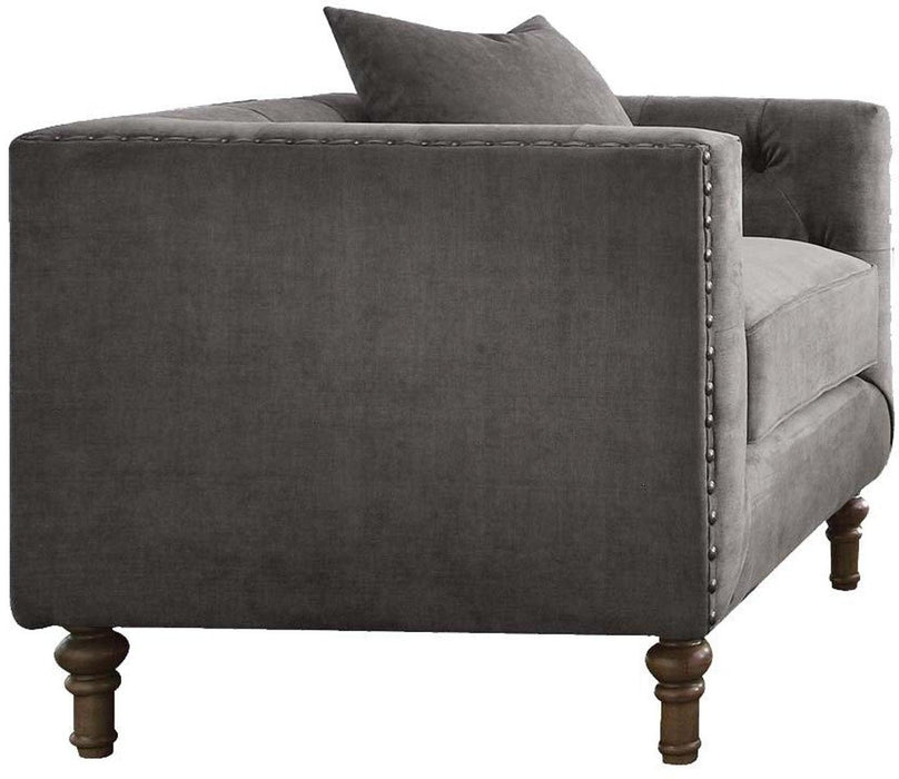 Acme Furniture Sidonia Arm Chair in Gray Velvet 53582 - Home Furniture And More (Brentwood, MD)