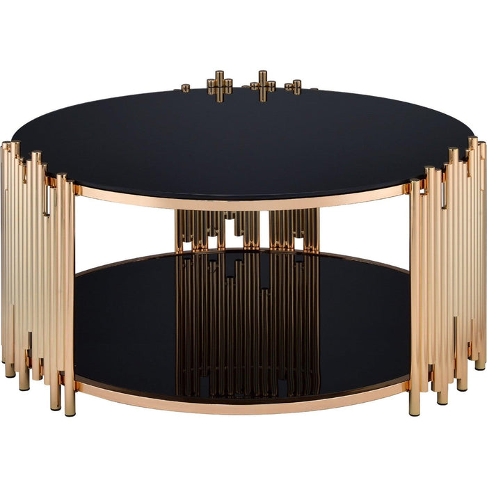 Acme Furniture Tanquin Coffee Table in Gold/Black 84490 - Home Furniture And More (Brentwood, MD)