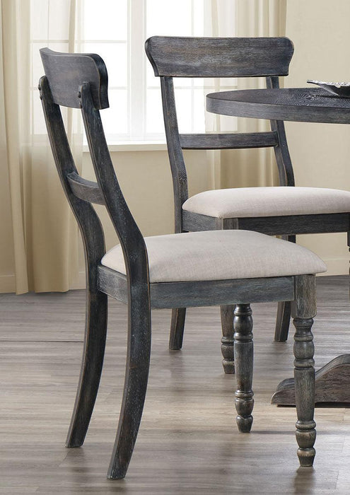 Acme Furniture Wallace Side Chair in Light Brown and Weathered Gray (Set of 2) 74642 - Home Furniture And More (Brentwood, MD)