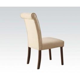Acme Gasha Side Chair (Set of 2) in Beige/Walnut 72822 - Home Furniture And More (Brentwood, MD)