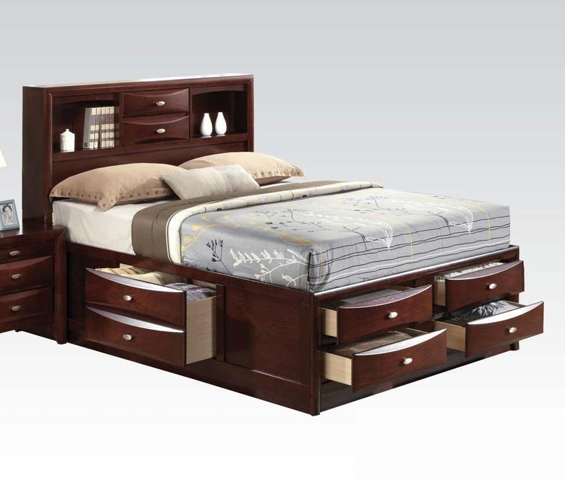 Acme Ireland King Storage Bed in Brown 21596EK - Home Furniture And More (Brentwood, MD)