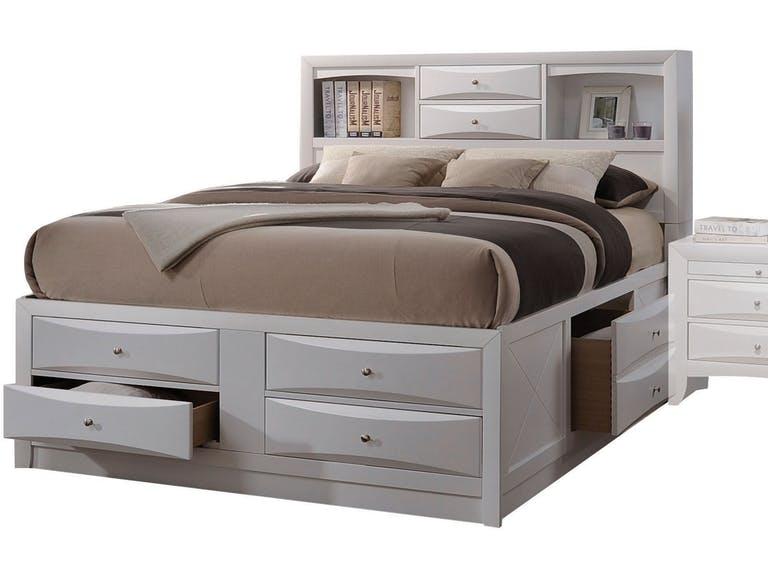 Acme Ireland King Storage Bed in White 21696EK - Home Furniture And More (Brentwood, MD)