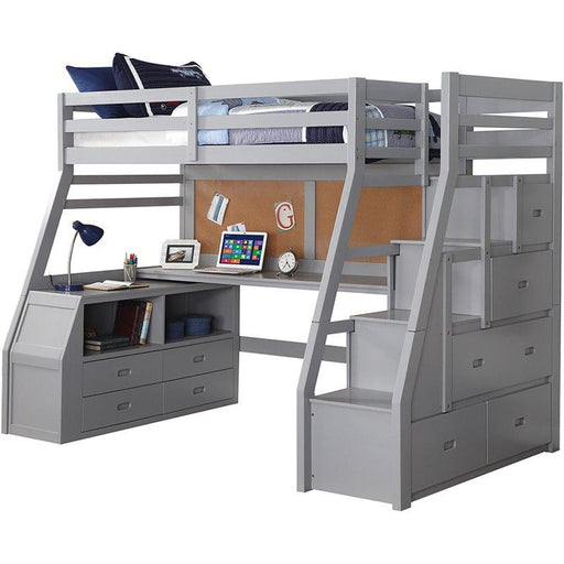 Acme Jason II Twin Loft Bed & Ladder in Gray 37445 - Home Furniture And More (Brentwood, MD)