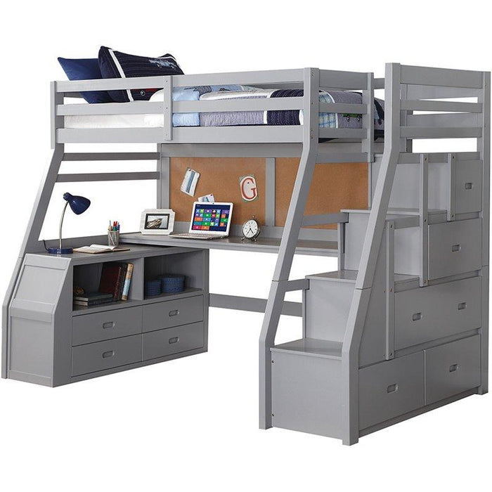 Acme Jason II Twin Loft Bed & Ladder in Gray 37445 - Home Furniture And More (Brentwood, MD)