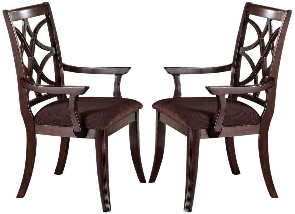 Acme Keenan Dining Arm Chairs (Set of 2) in Dark Walnut 60258 - Home Furniture And More (Brentwood, MD)