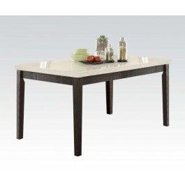 Acme Nolan Rectangular Dining Table in White Marble/Weathered Black 72850 - Home Furniture And More (Brentwood, MD)