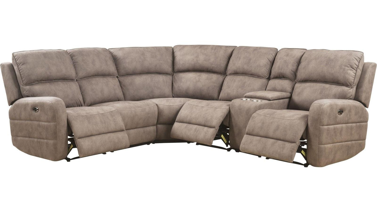 Acme Olwen Power Motion Sectional Sofa in Mocha Nubuck 54590 - Home Furniture And More (Brentwood, MD)