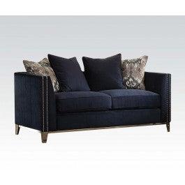 Acme Phaedra Loveseat with 4 Pillows in Blue Fabric 52831 - Home Furniture And More (Brentwood, MD)