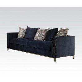 Acme Phaedra Sofa with 5 Pillows in Blue Fabric 52830 - Home Furniture And More (Brentwood, MD)