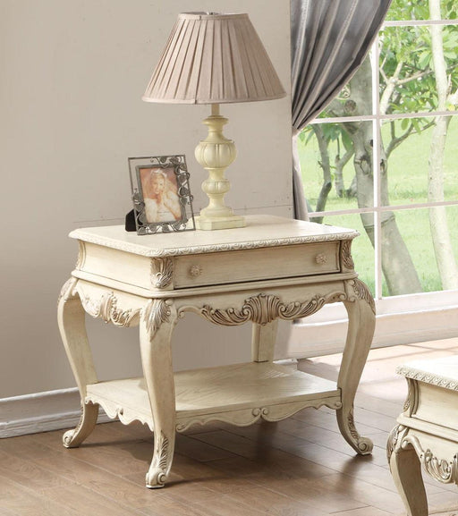 Acme Ragenardus End Table in Antique White 86022 - Home Furniture And More (Brentwood, MD)