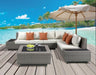 Acme Salena Patio Sectional with Cocktail Table in Beige Fabric & Gray Wicker 45020 - Home Furniture And More (Brentwood, MD)