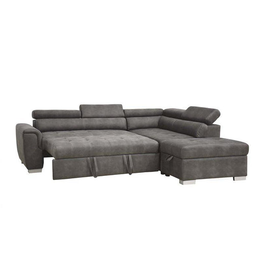 Acme Thelma Sectional Sofa w/ Sleeper & Ottoman in Gray 50275 - Home Furniture And More (Brentwood, MD)