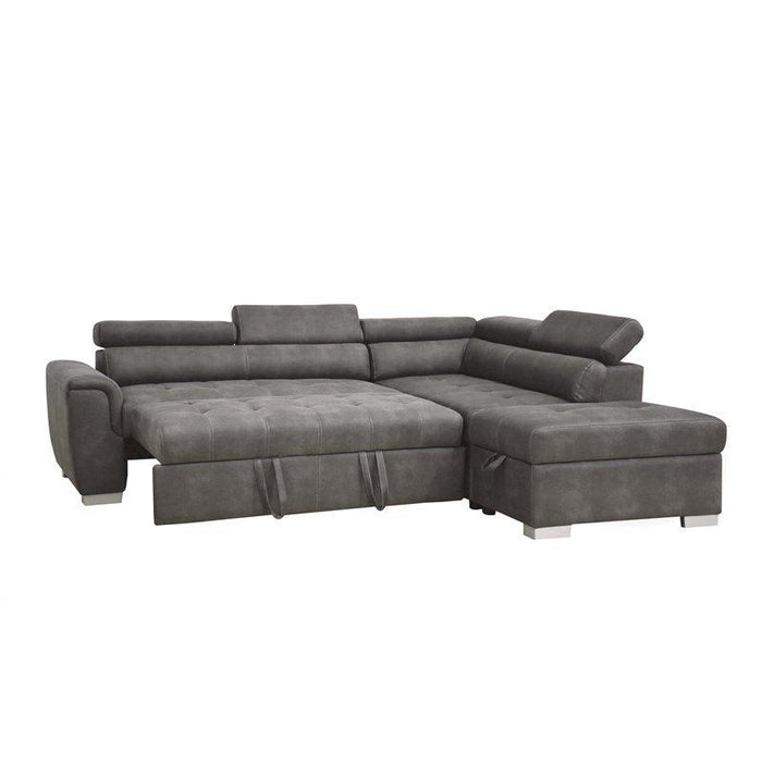 Acme Thelma Sectional Sofa w/ Sleeper & Ottoman in Gray 50275 - Home Furniture And More (Brentwood, MD)