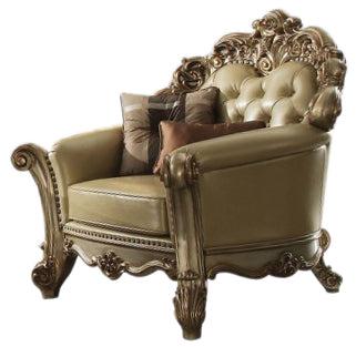 Acme Vendome Chair w/ 2 Pillows in Gold Patina 53002 - Home Furniture And More (Brentwood, MD)