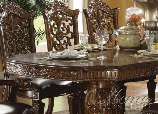 Acme Vendome Double Pedestal Dining Table in Cherry - Home Furniture And More (Brentwood, MD)
