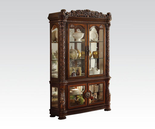 Acme Vendome Curio Cabinet with Mirror Back in Cherry 62023 - Home Furniture And More (Brentwood, MD)