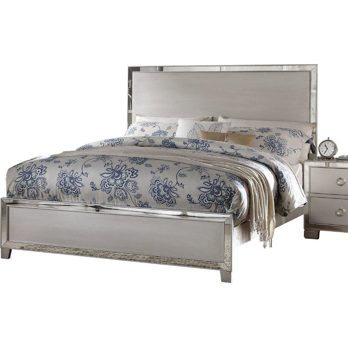 Acme Voeville King Panel Bed in Platinum 24837EK - Home Furniture And More (Brentwood, MD)