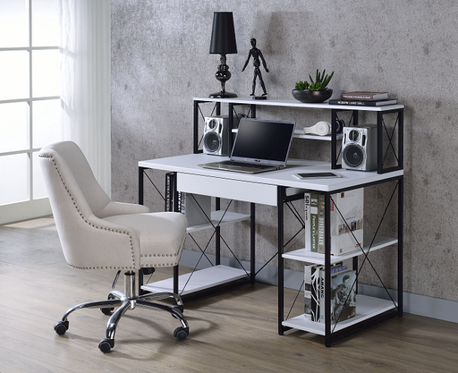 Amiel White & Black Desk - Home Furniture And More (Brentwood, MD)