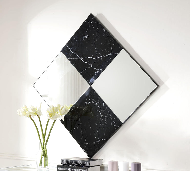 Angwin Mirrored & Faux Marble Accent Mirror (Wall) - Home Furniture And More (Brentwood, MD)