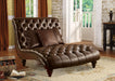 Anondale 2-Tone Brown PU Chaise & 3Pillows - Home Furniture And More (Brentwood, MD)
