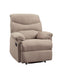 Arcadia Beige Woven Fabric Recliner (Motion) - Home Furniture And More (Brentwood, MD)