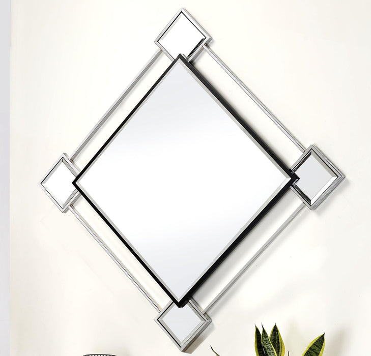 Asbury Mirrored & Chrome Accent Mirror (Wall) - Home Furniture And More (Brentwood, MD)