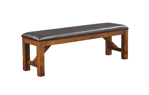 Apollo Espresso PU & Walnut Bench - Home Furniture And More (Brentwood, MD)